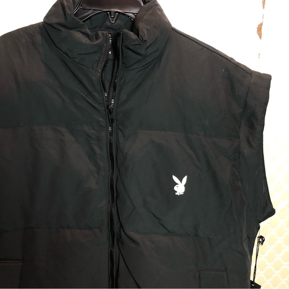 NWT Playboy by Pacsun Puffer Vest Black Oversized Sz M/L - Picture 3 of 9